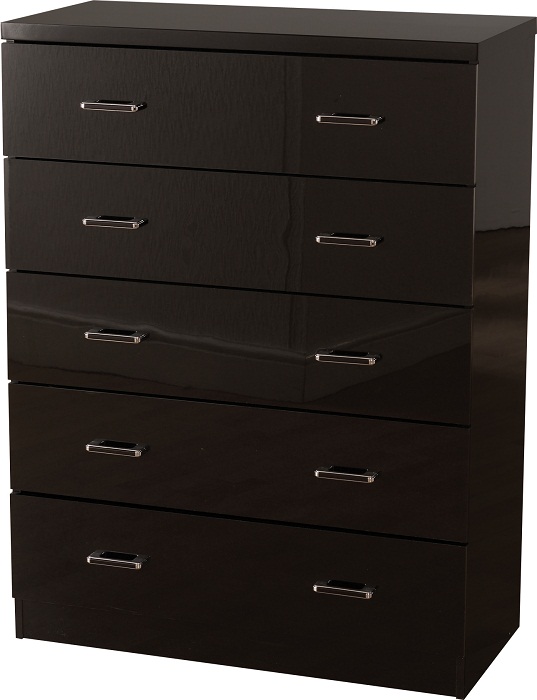 5 drawer bedroom chest in black , Please click to get details