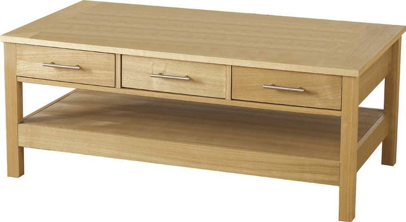 The coffee table boasts 3 spacious drawers which are perfect for storing magazines, books and television remotes.